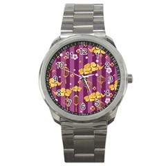 Aesthtic Pink Love Sport Metal Watch by designsbymallika