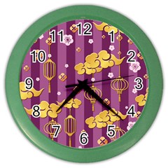 Aesthtic Pink Love Color Wall Clock by designsbymallika