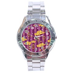 Aesthtic Pink Love Stainless Steel Analogue Watch by designsbymallika