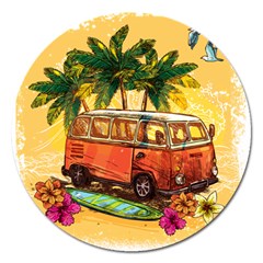 Travel Baby Magnet 5  (round) by designsbymallika