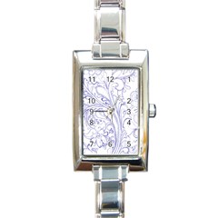 Blue Biro Ornate Rectangle Italian Charm Watch by kaleidomarblingart