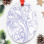 Blue biro ornate Ornament (Oval) Front