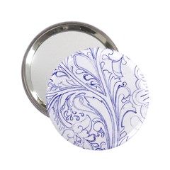 Blue Biro Ornate 2 25  Handbag Mirrors by kaleidomarblingart