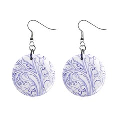 Blue Biro Ornate Mini Button Earrings