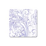 Blue biro ornate Square Magnet Front