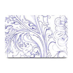 Blue Biro Ornate Plate Mats by kaleidomarblingart