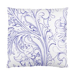 Blue Biro Ornate Standard Cushion Case (two Sides) by kaleidomarblingart