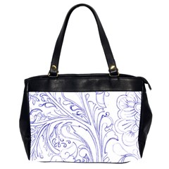 Blue Biro Ornate Oversize Office Handbag (2 Sides) by kaleidomarblingart