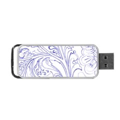 Blue Biro Ornate Portable Usb Flash (one Side) by kaleidomarblingart