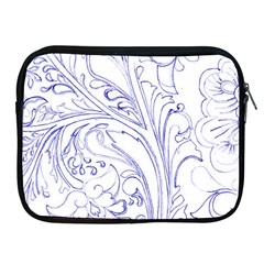 Blue Biro Ornate Apple Ipad 2/3/4 Zipper Cases by kaleidomarblingart