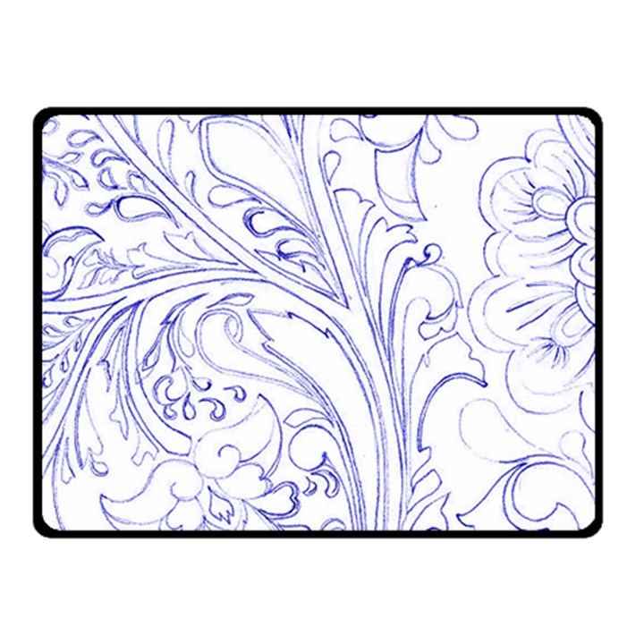 Blue biro ornate Double Sided Fleece Blanket (Small) 