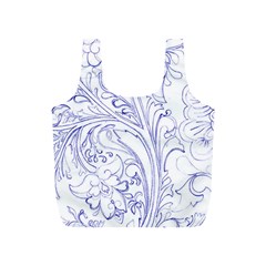 Blue Biro Ornate Full Print Recycle Bag (s) by kaleidomarblingart