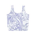 Blue biro ornate Full Print Recycle Bag (S) Front