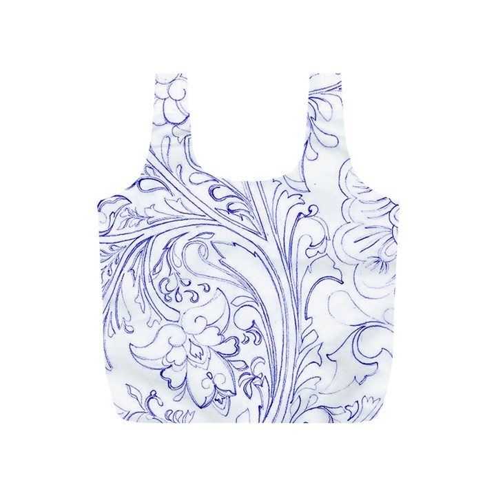 Blue biro ornate Full Print Recycle Bag (S)