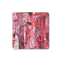 Pink Marbling Collage Square Magnet by kaleidomarblingart