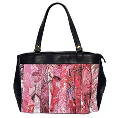 Pink Marbling Collage Oversize Office Handbag (2 Sides) by kaleidomarblingart