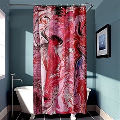 Pink Marbling Collage Shower Curtain 36  X 72  (stall)  by kaleidomarblingart