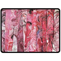 Pink Marbling Collage Double Sided Fleece Blanket (large)  by kaleidomarblingart