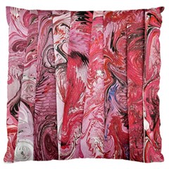 Pink Marbling Collage Large Flano Cushion Case (two Sides) by kaleidomarblingart