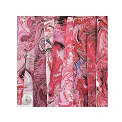 Pink Marbling Collage Small Satin Scarf (square)