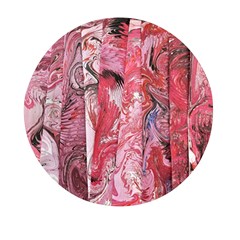 Pink Marbling Collage Mini Round Pill Box (pack Of 3)