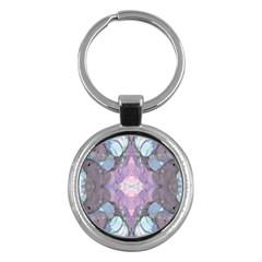 Marbled Patterns Key Chain (round) by kaleidomarblingart