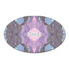 Marbled Patterns Oval Magnet by kaleidomarblingart