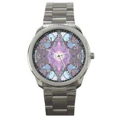 Marbled Patterns Sport Metal Watch by kaleidomarblingart