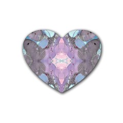 Marbled Patterns Heart Coaster (4 Pack)  by kaleidomarblingart