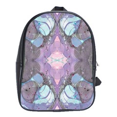 Marbled Patterns School Bag (xl) by kaleidomarblingart