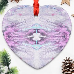 Pastel Marbling Heart Ornament (two Sides) by kaleidomarblingart