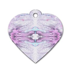 Pastel Marbling Dog Tag Heart (one Side) by kaleidomarblingart