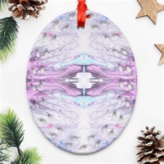 Pastel Marbling Oval Filigree Ornament (two Sides) by kaleidomarblingart