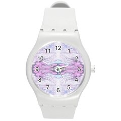 Pastel Marbling Round Plastic Sport Watch (m)