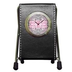  Pen Holder Desk Clock by kaleidomarblingart