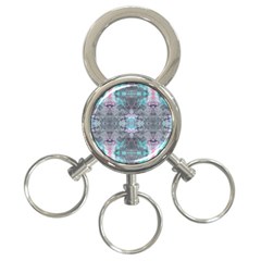 Turquoise Pink Module  3-ring Key Chain by kaleidomarblingart