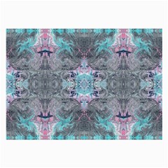 Turquoise Pink Module  Large Glasses Cloth (2 Sides) by kaleidomarblingart