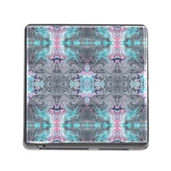 Turquoise Pink Module  Memory Card Reader (square 5 Slot) by kaleidomarblingart