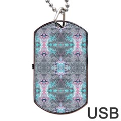 Turquoise Pink Module  Dog Tag Usb Flash (one Side) by kaleidomarblingart