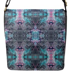 Turquoise Pink Module  Flap Closure Messenger Bag (s) by kaleidomarblingart