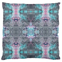 Turquoise Pink Module  Large Flano Cushion Case (one Side) by kaleidomarblingart