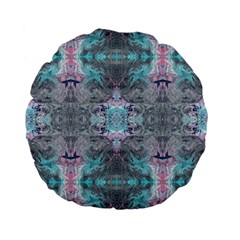 Turquoise Pink Module  Standard 15  Premium Flano Round Cushions by kaleidomarblingart