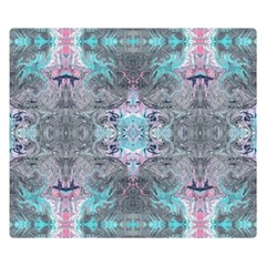 Turquoise Pink Module  Double Sided Flano Blanket (small)  by kaleidomarblingart