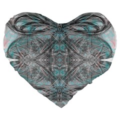 Mixed Media Marbling Collage Large 19  Premium Flano Heart Shape Cushions by kaleidomarblingart