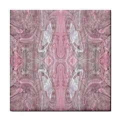 Pink Arabesque Tile Coaster by kaleidomarblingart