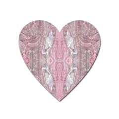 Pink Arabesque Heart Magnet by kaleidomarblingart