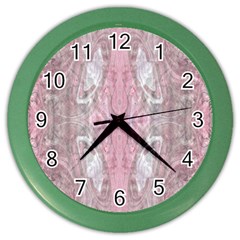 Pink Arabesque Color Wall Clock by kaleidomarblingart