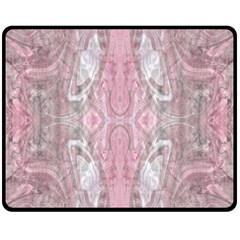 Pink Arabesque Fleece Blanket (medium)  by kaleidomarblingart