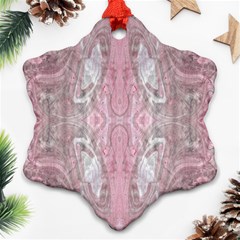 Pink Arabesque Snowflake Ornament (two Sides) by kaleidomarblingart