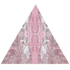 Pink Arabesque Wooden Puzzle Triangle by kaleidomarblingart